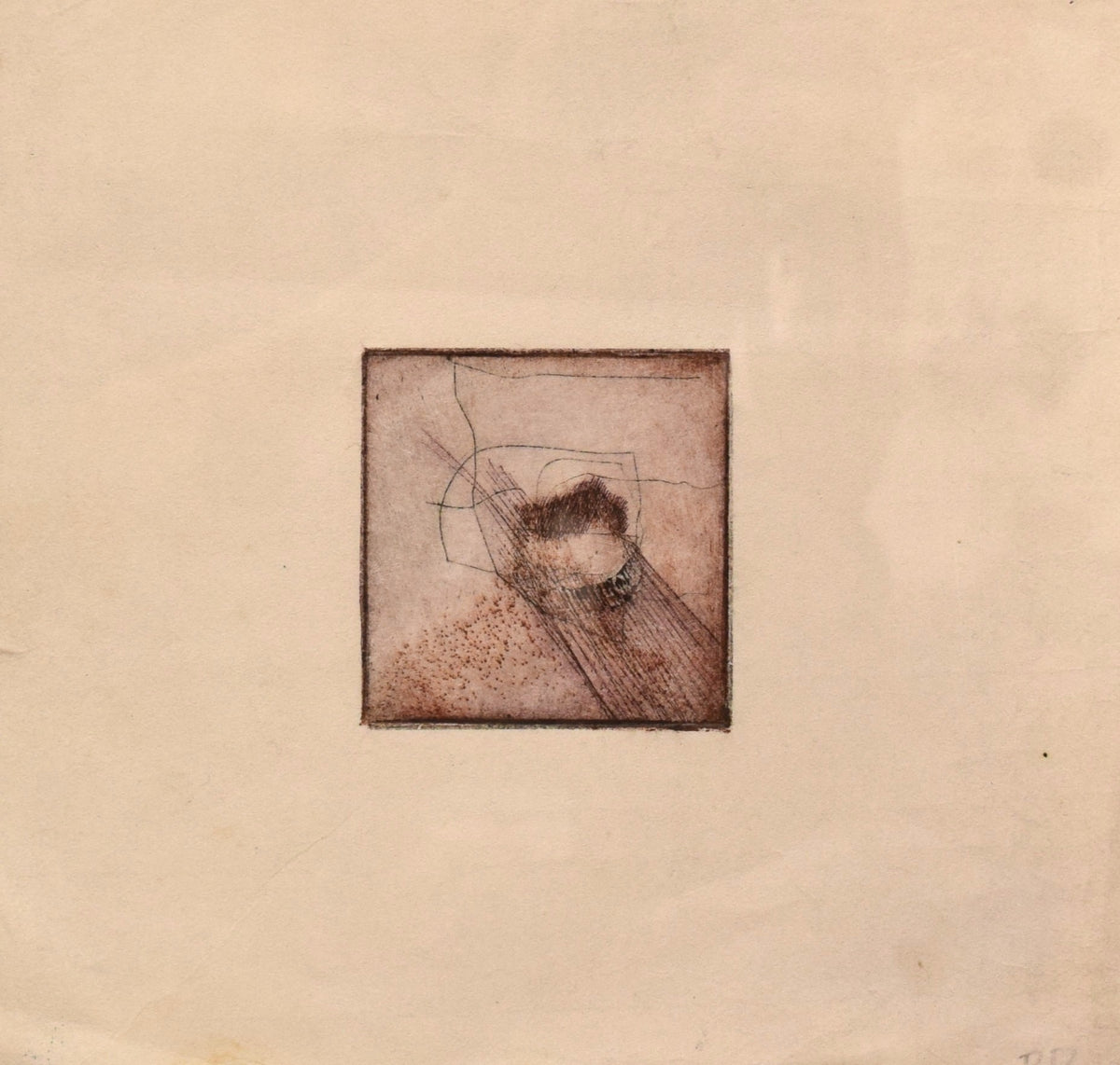 "DD" Signed Small Etching 2