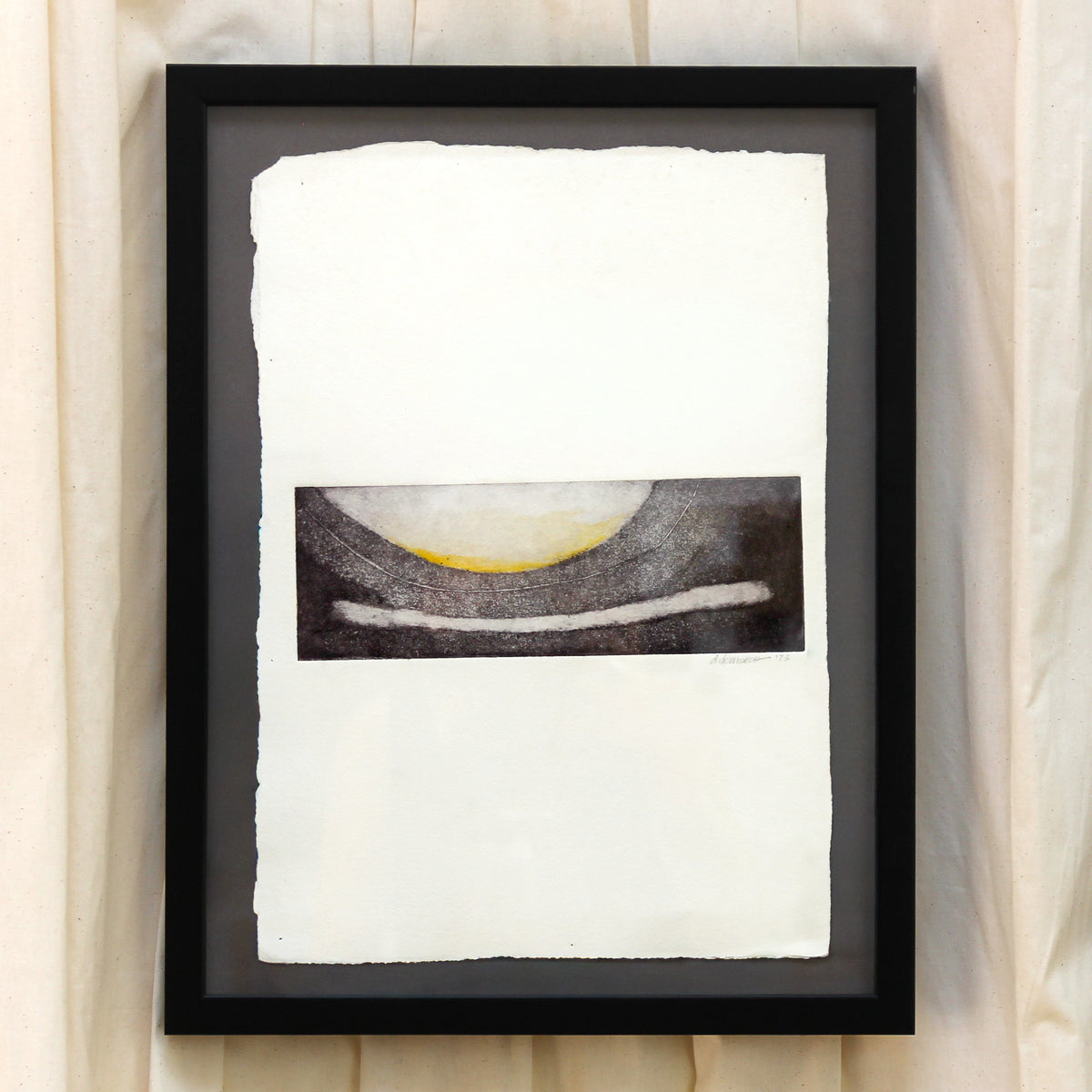 "D.Demarco" Signed Etching , Yellow, 1973