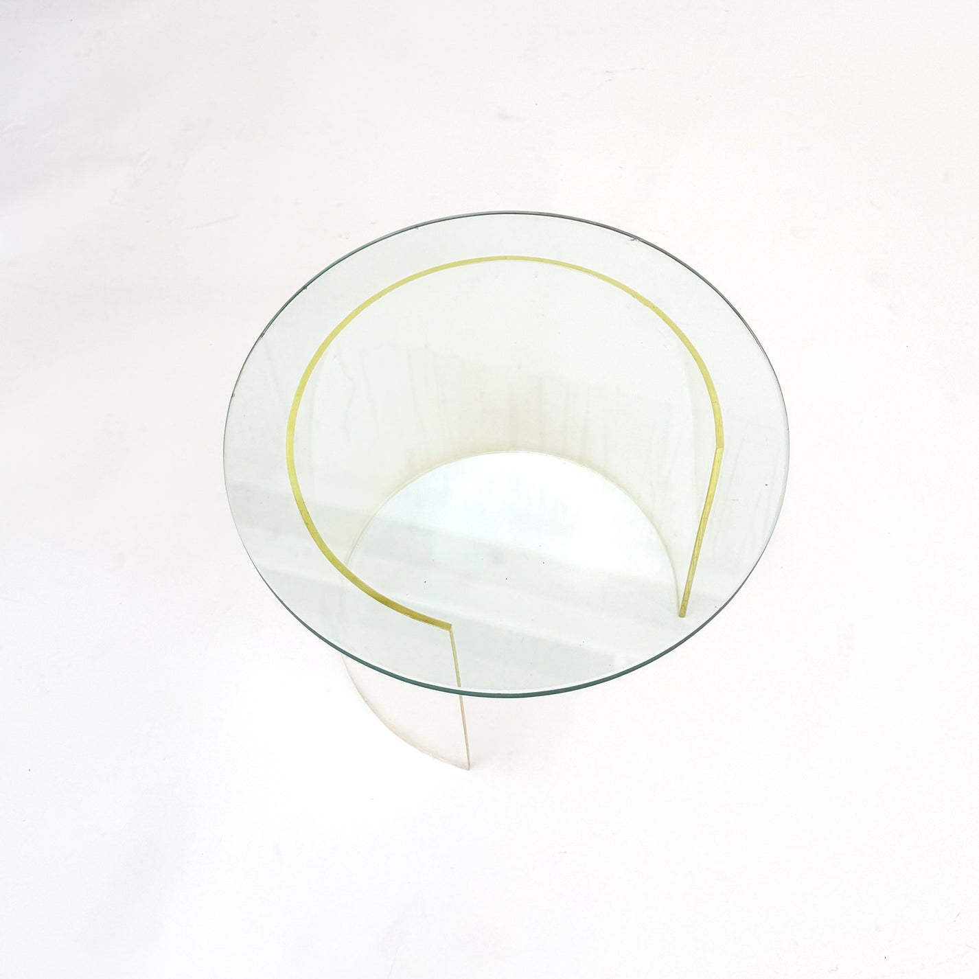 Lucite/Glass Drum Table