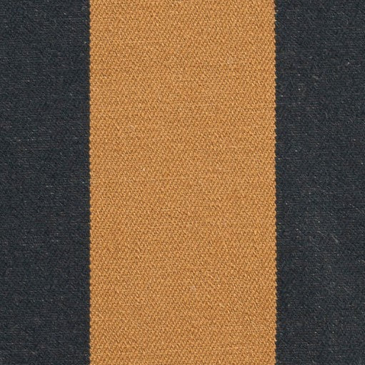 Textured fabric with a vertical yellow brown stripe on a dark blue background